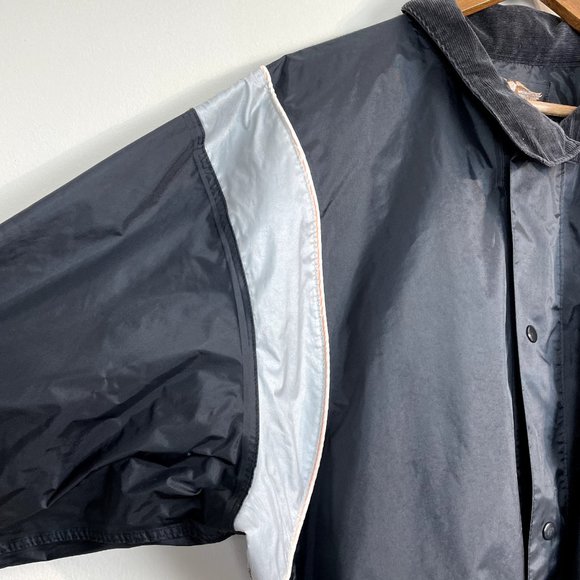 Harley Davidson Rain Jacket Mens Medium Black Nylon Spell Out Motorcycles Zip Up - Picture 3 of 14